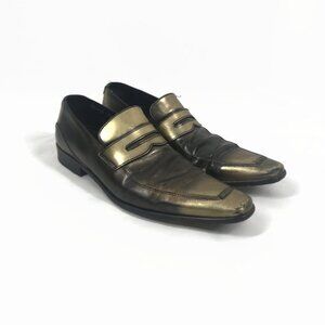 Dolce & Gabbana Pointy Loafers Gold Black Bronze